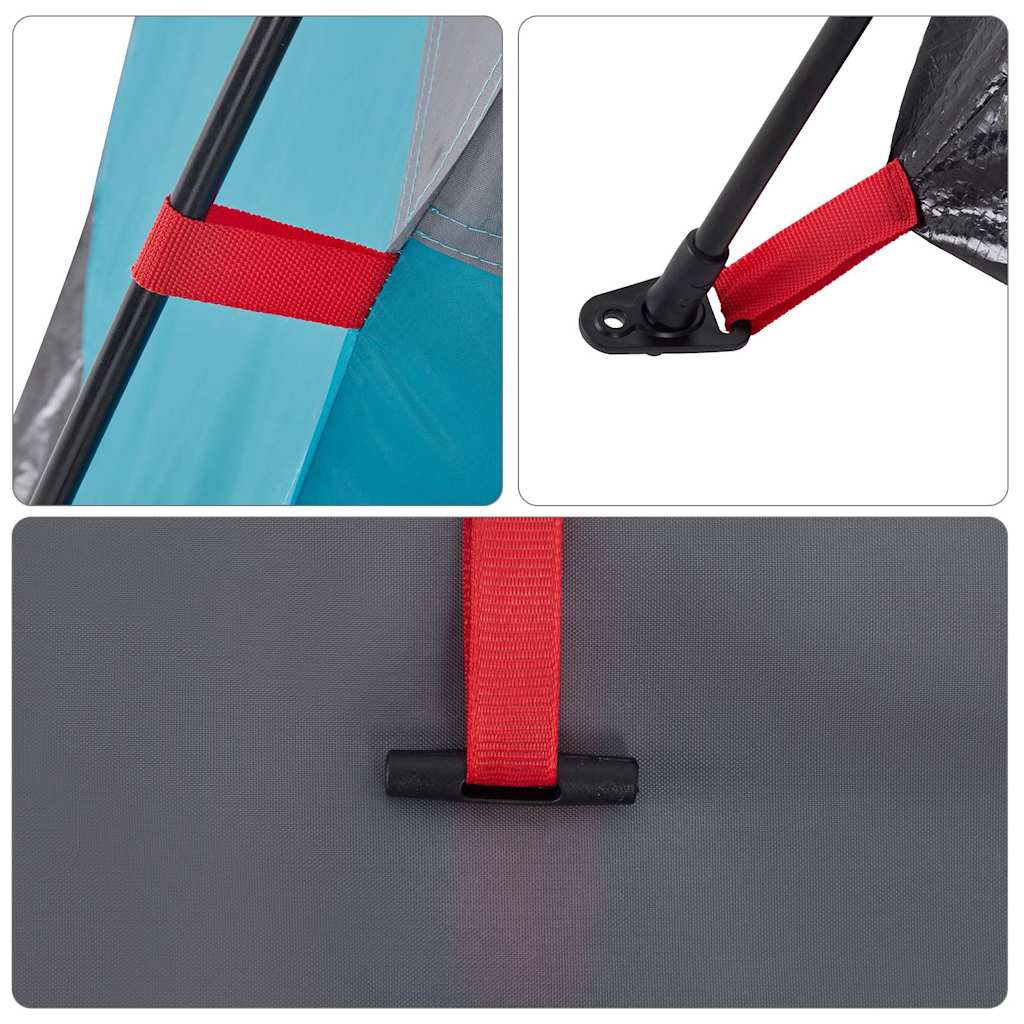 Kampeertent 4-persoons snelontgrendeling blauw