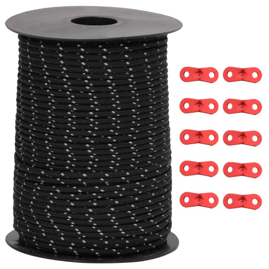 Tentscheerlijn met reflecterende strips en spanners 50 m 3 mm