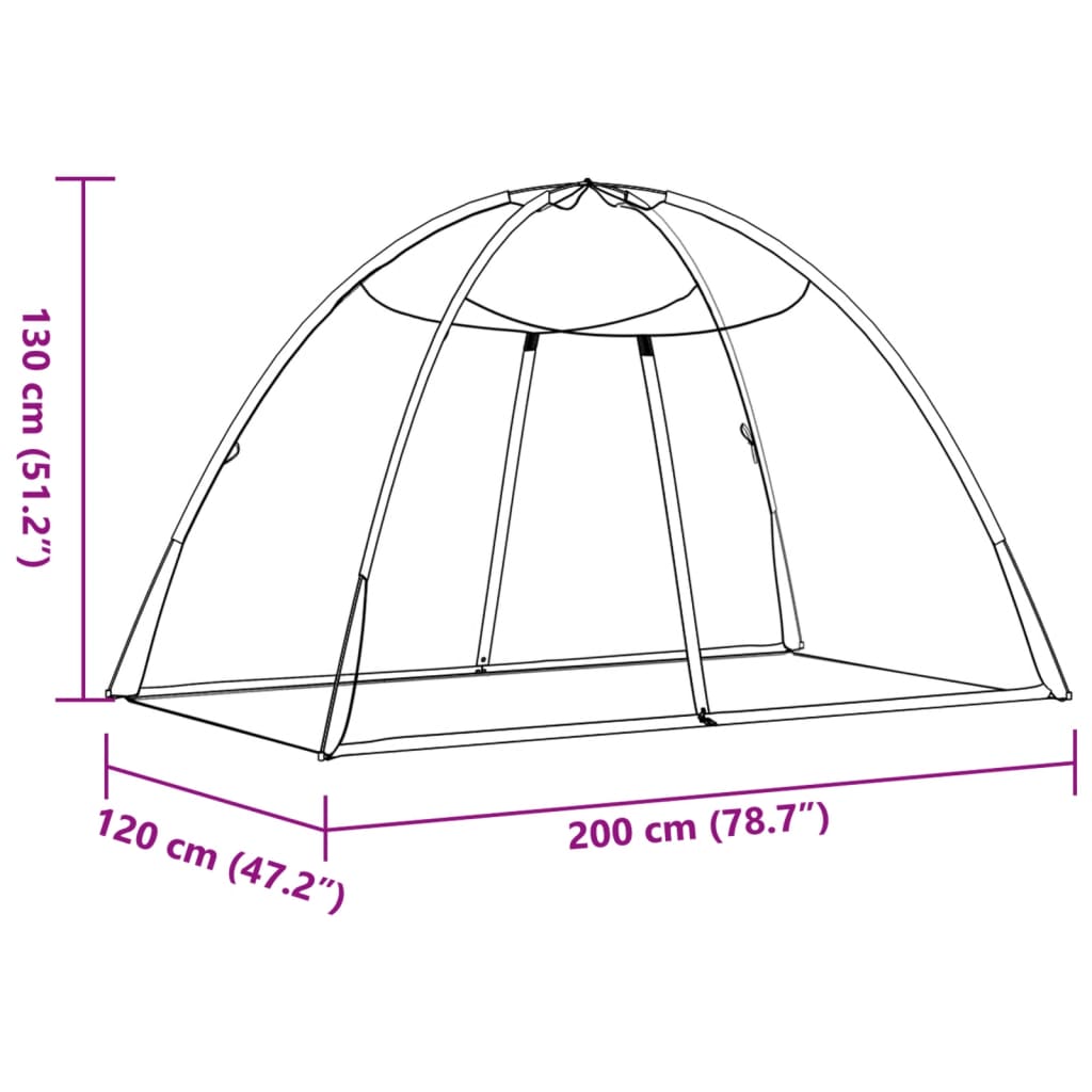 Klamboe met deuren Mongolia 220 gaas 200x120x130 cm zwart