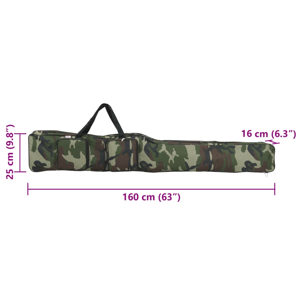 Hengeltas 160 cm camouflage oxford stof groen