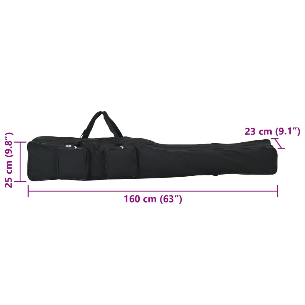 Hengeltas 160 cm oxford stof zwart