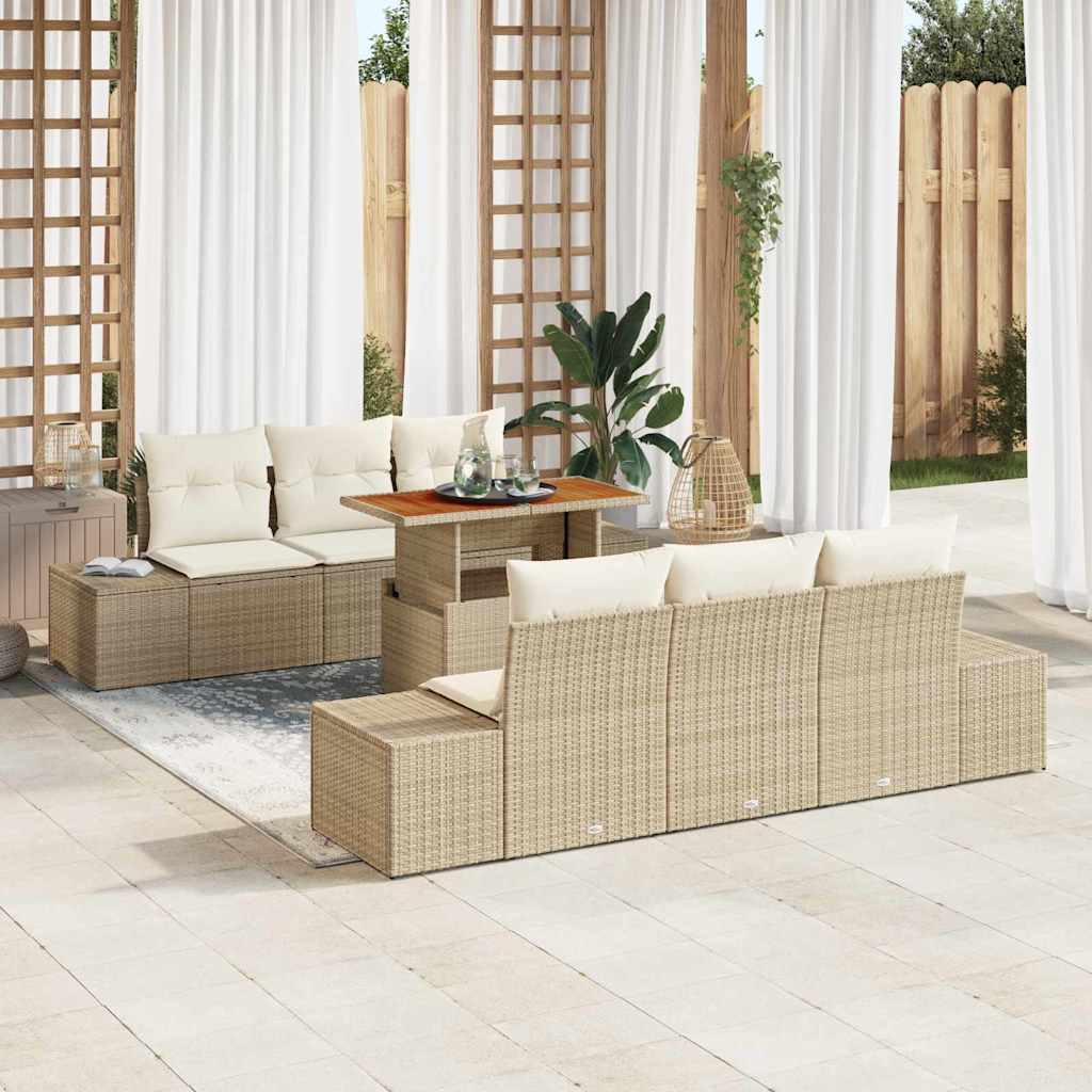 Tuin Eetset Met Kussen 7 Pcs