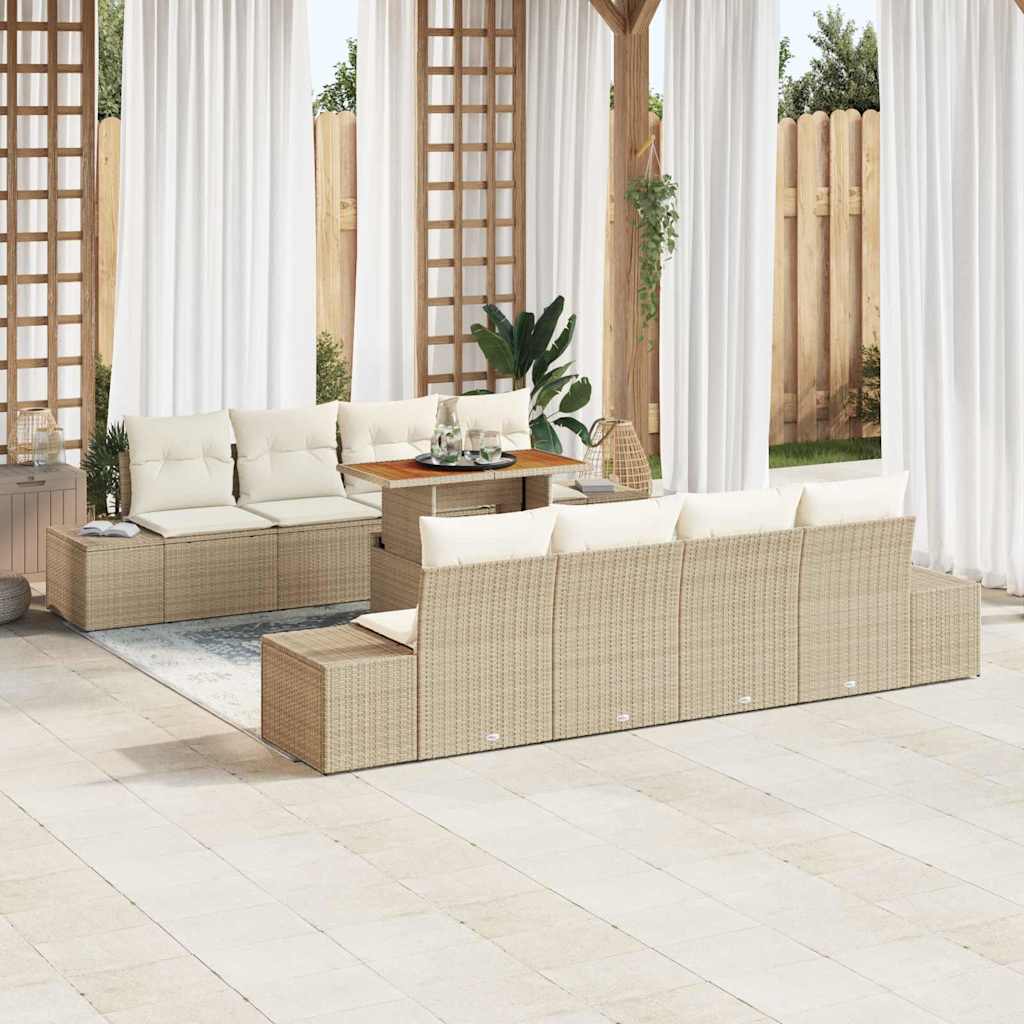 Tuin Eetset Met Kussen 9 Pcs