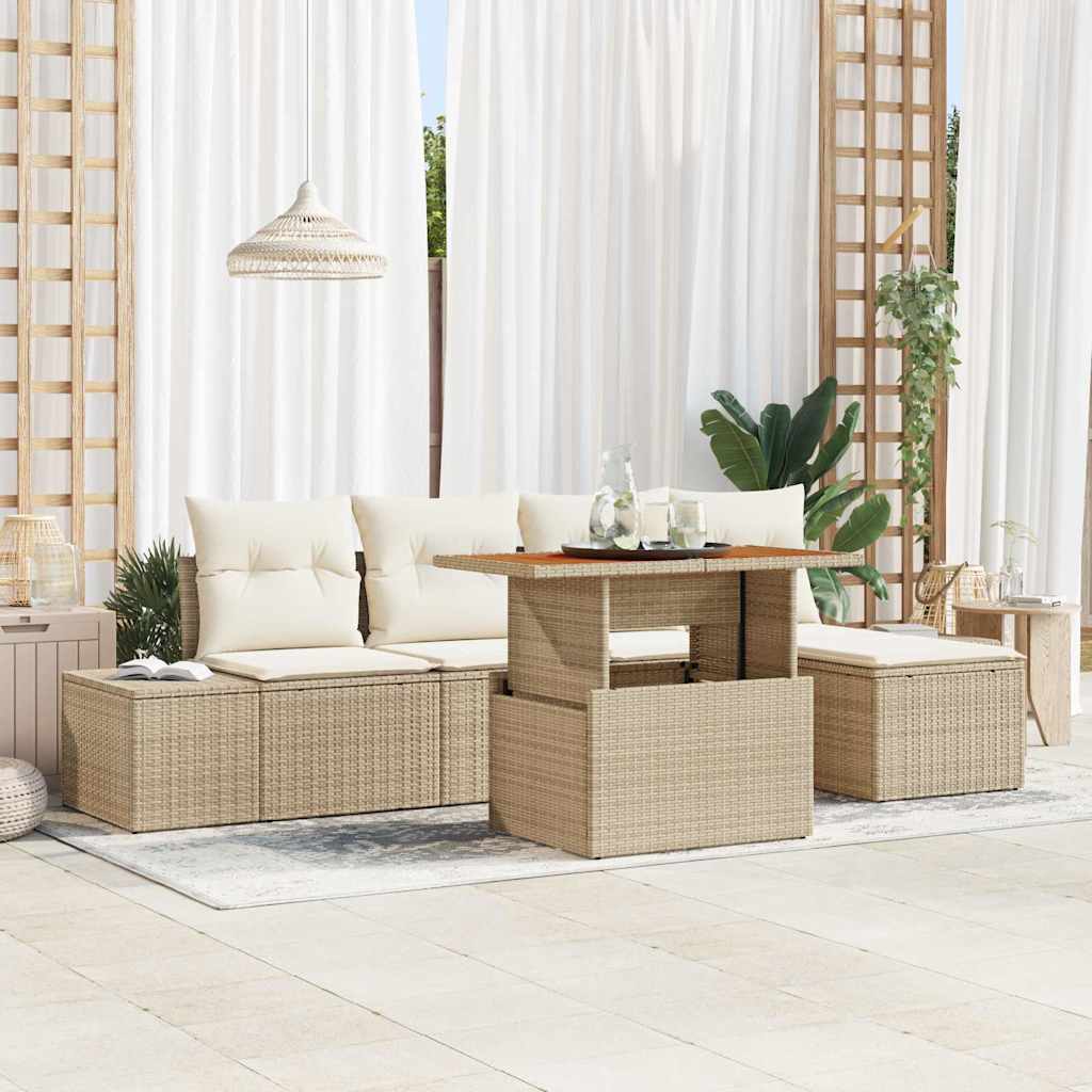 Tuin Eetset Met Kussen 6 Pcs