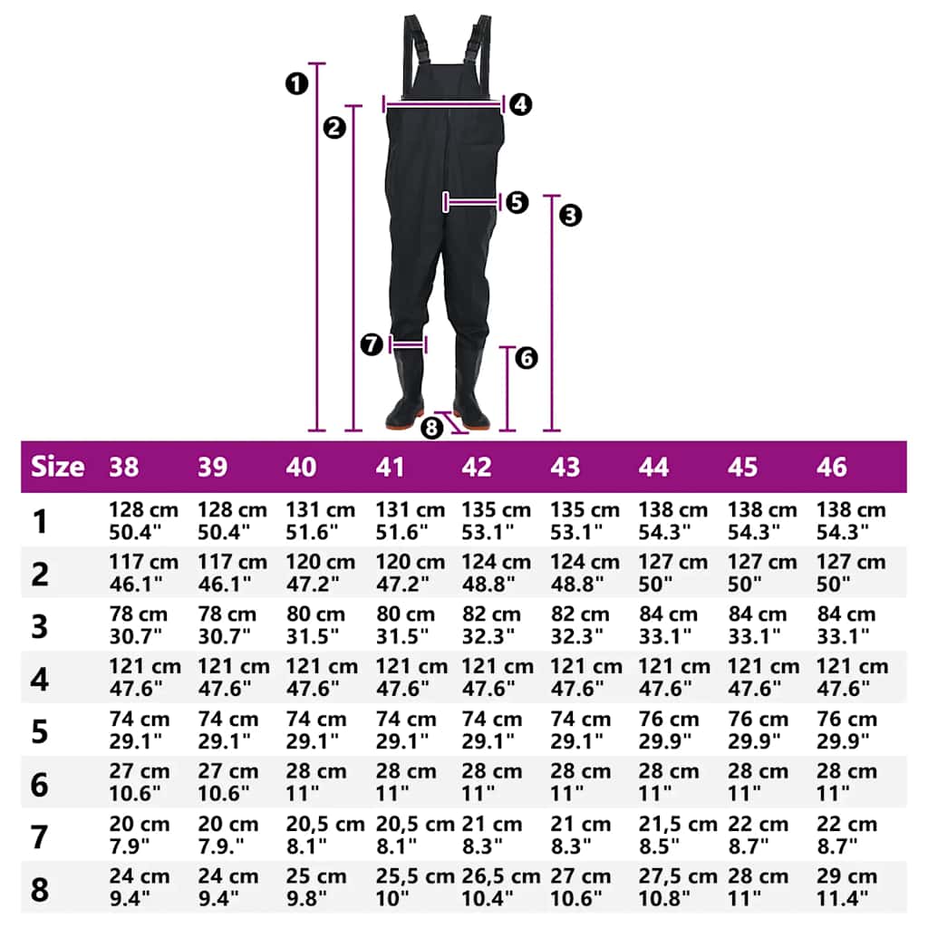 Waadpak met laarzen maat 42 zwart