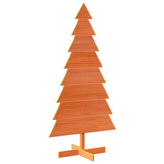 Kerstdecoratie kerstboom 150 cm massief grenenhout wasbruin