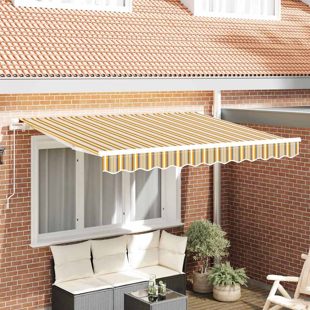 Vervangingsdoek Voor Luifel Gestreept 4,5X3,5 M Meerkleurig Oranje En Zwart
