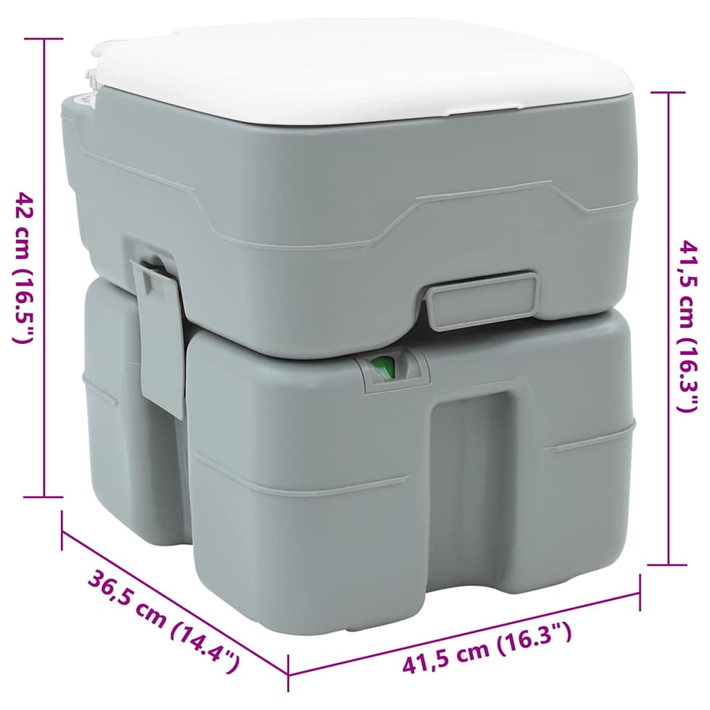 Camping Toilet Grijs 41.5 x 36.5 x 42 cm Kunststof