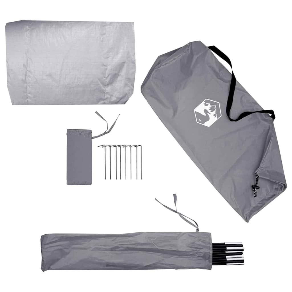 Fietstent met dak met opslag Grijs en Oranje 218 x 156 x 180 cm