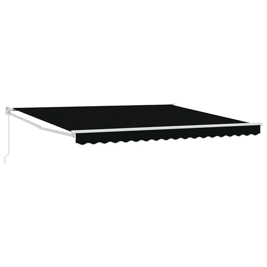 Handmatig Uitschuifbare Luifel Zwart 400 × 300 Cm Zwart (Wit Frame)