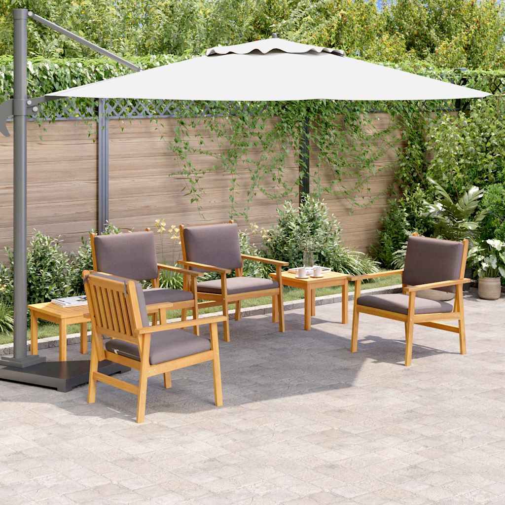 Tuinbankenset 6 Pcs Bruin Massief Acaciahout