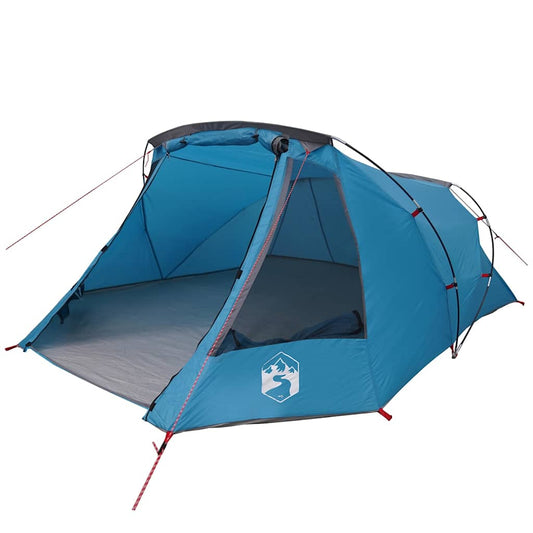 Tunneltent met dak met opslag Blauw en Grijs 328 x 228 x 115 cm