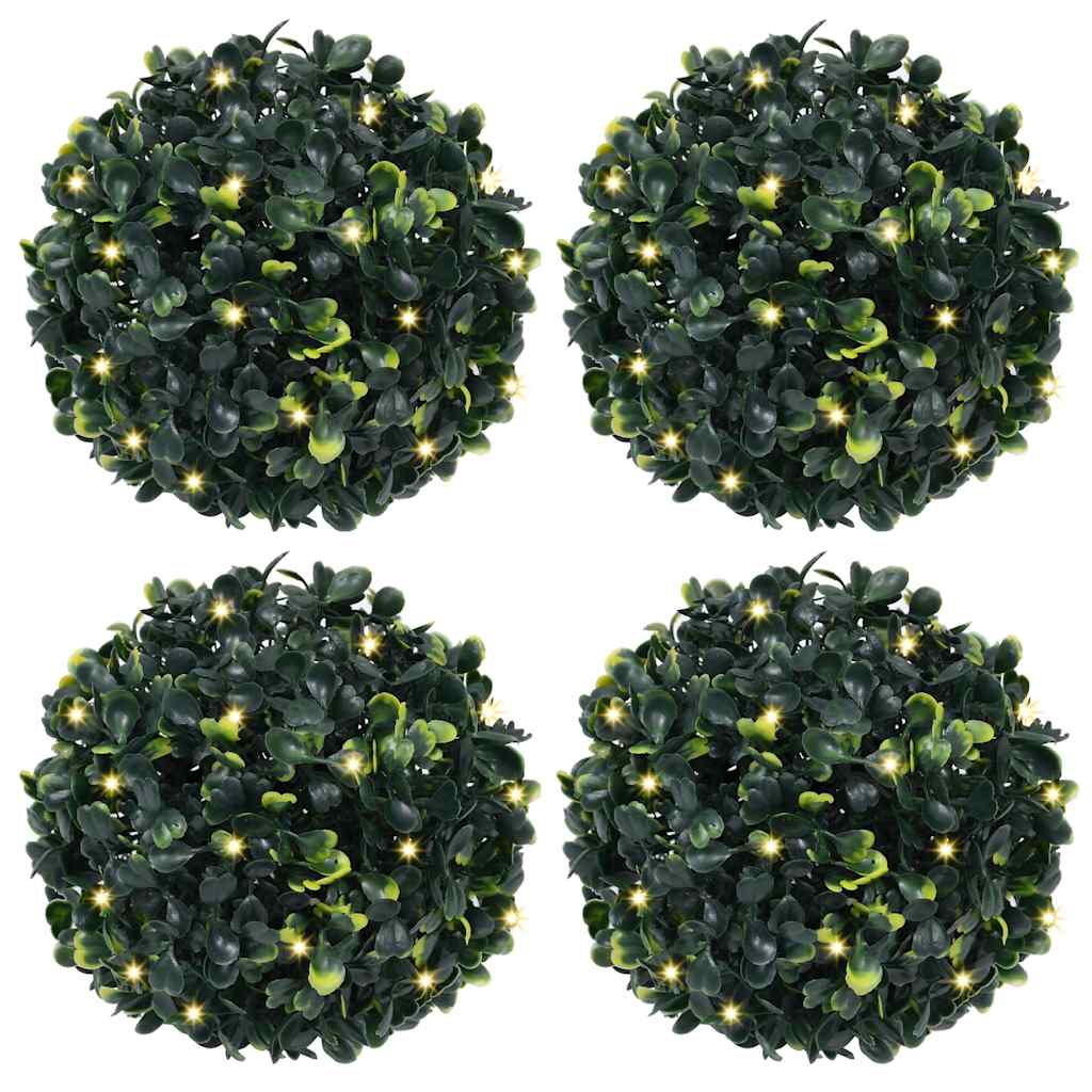 Kunstbuxusballen Met Led-Verlichting 2 St Groen