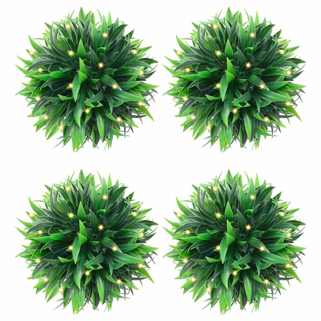 Kunstbuxusballen Met Led-Verlichting 2 St Groen