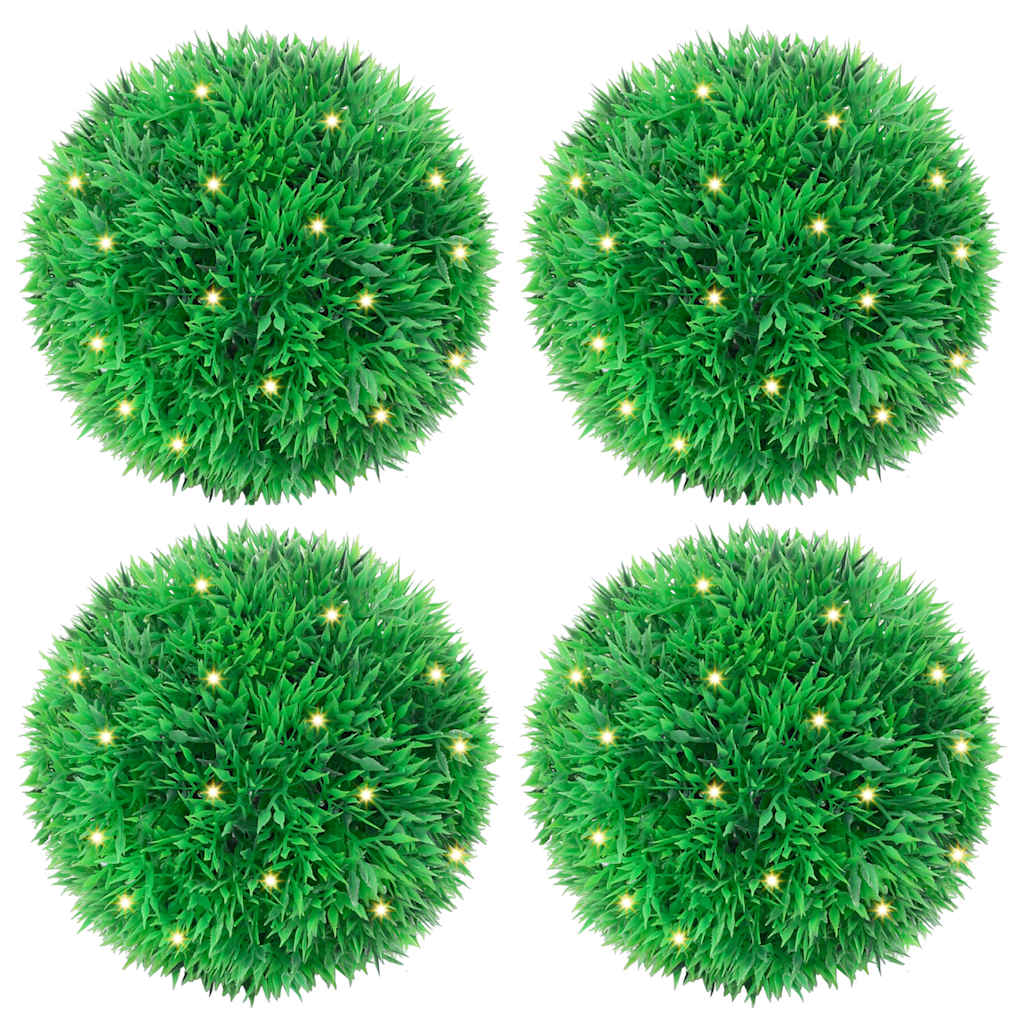 Kunstbuxusballen Met Led-Verlichting 2 St Groen