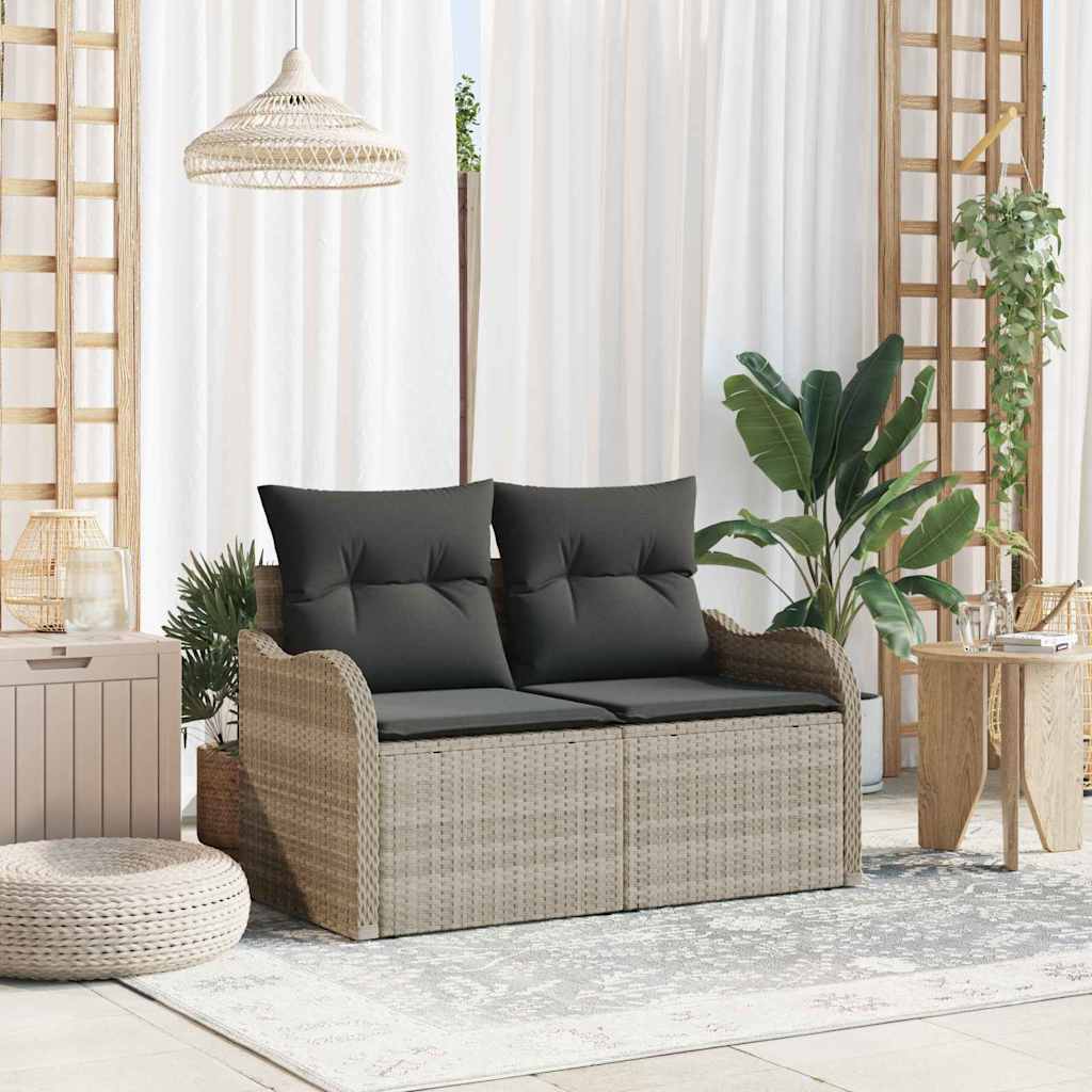 Tuinbank Met Kussen 121 X 62 X 69Cm Poly Rattan