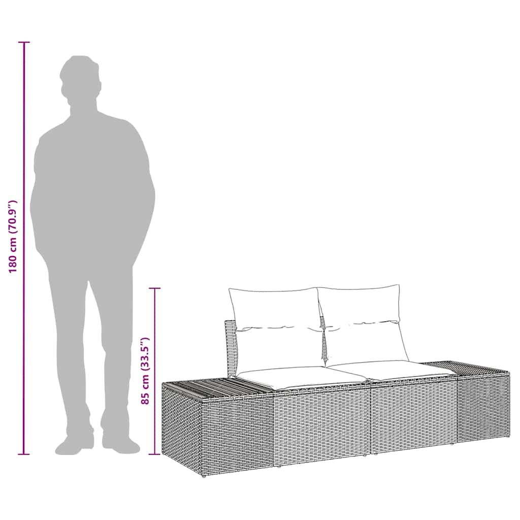 Tuinbank Met Kussen 184 X 62 X 69 Cm Poly Rattan