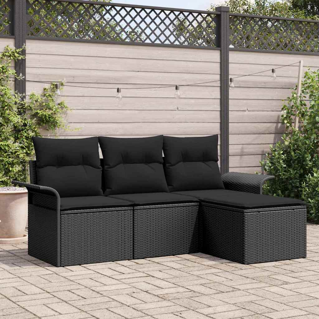Bankstel Met Kussen 4 Pcs Poly Rattan