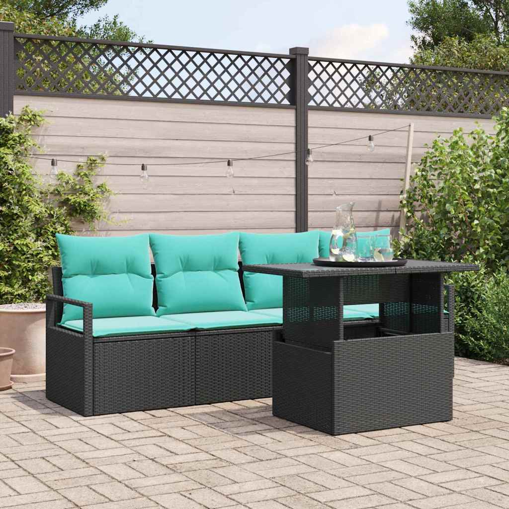 Tuin Sofa Set Met Opslag 5 Pcs En Rood Poly Rattan