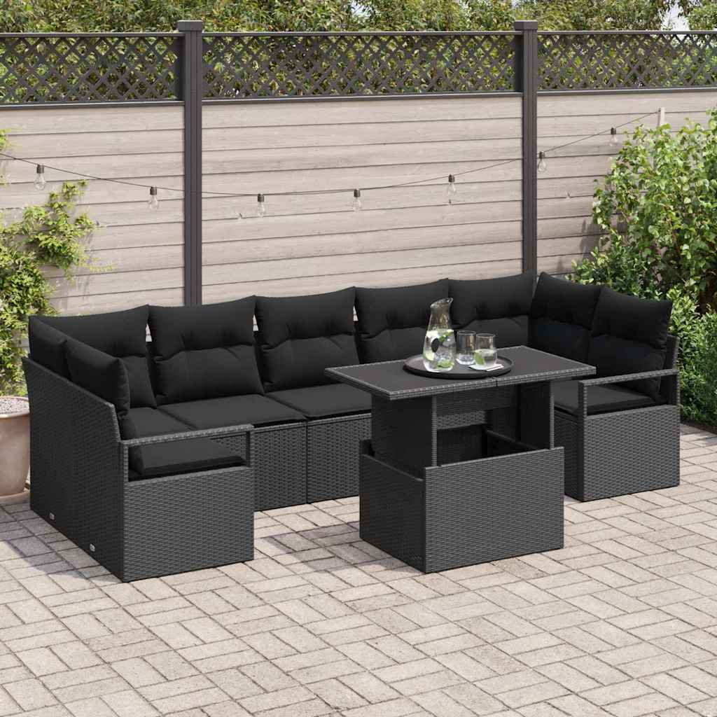 Tuin Sofa Set Met Kussen 8 Pcs Poly Rattan