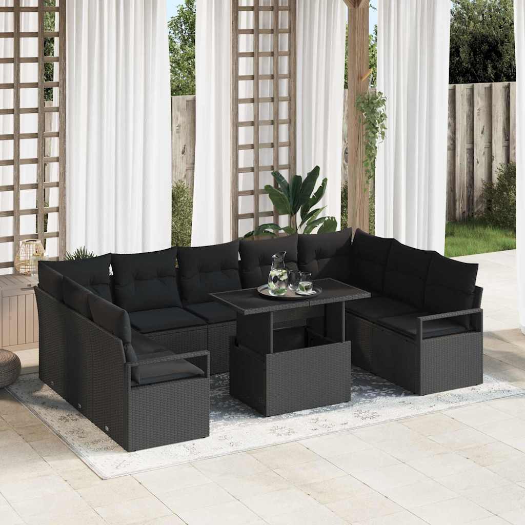Tuin Sofa Set Met Kussen 10 Pcs Poly Rattan