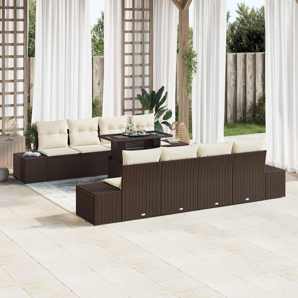Tuin Sofa Set Met Kussen 9 Pcs Poly Rattan