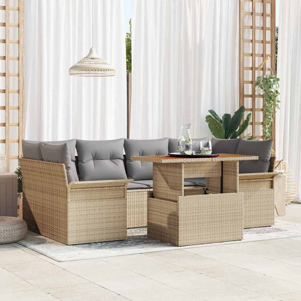 Tuin Sofa Set Met Kussen 7 Pcs