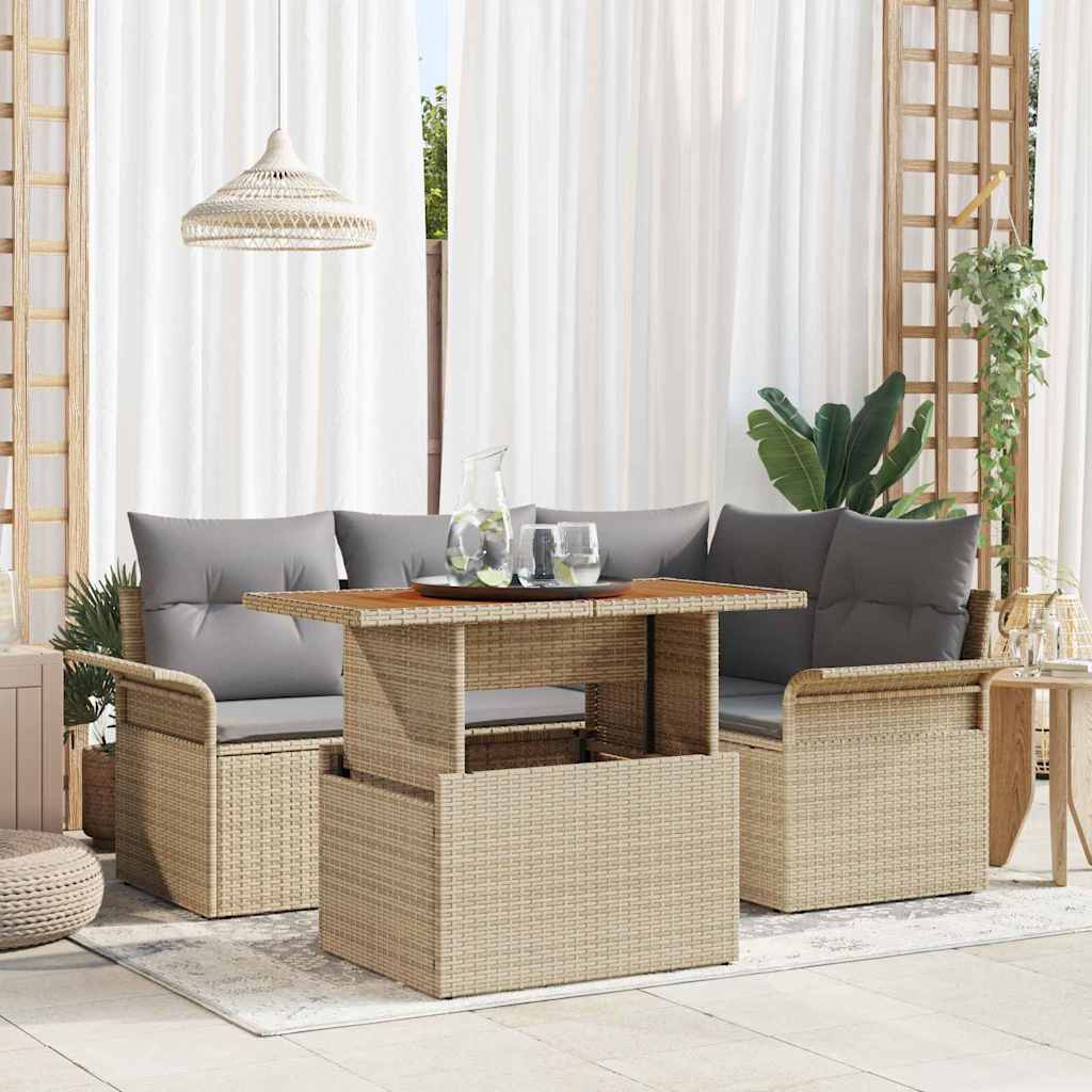 Tuin Sofa Set Met Kussen 5 Pcs