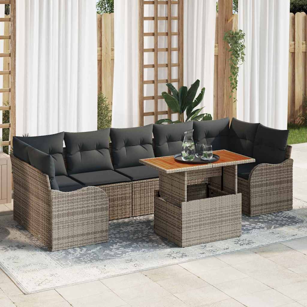 Tuinbankenset Met Kussen 8 Pcs Poly Rattan