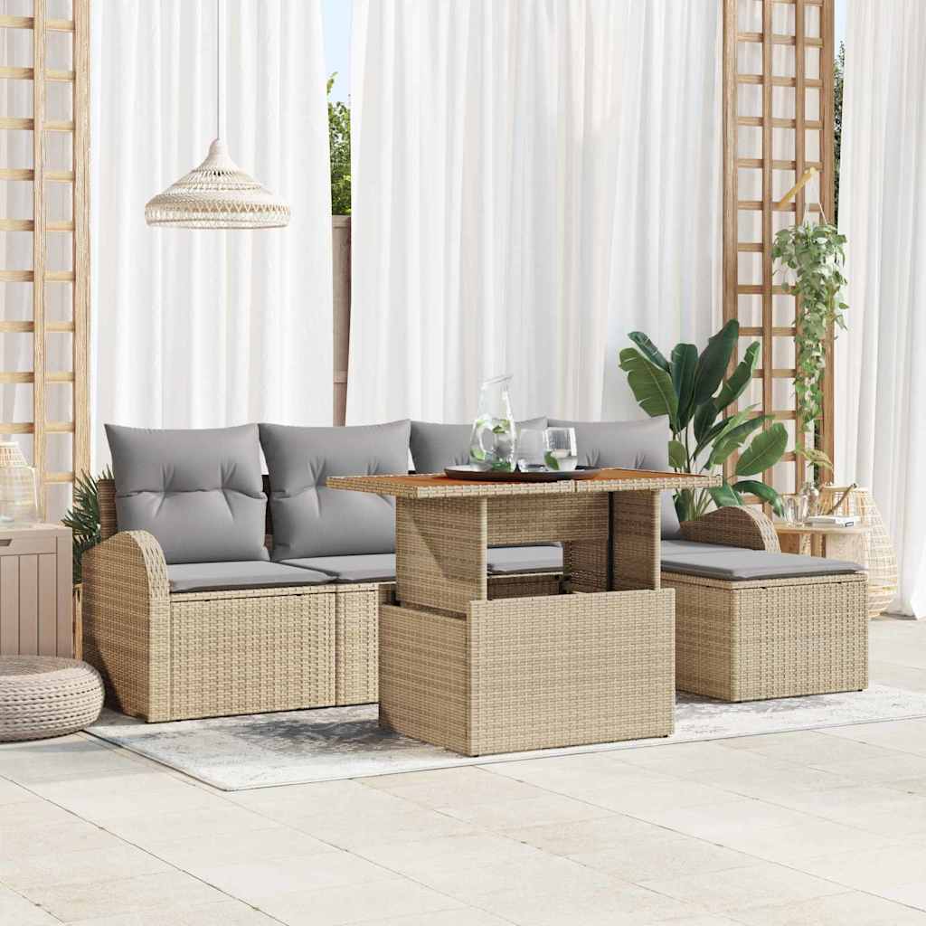 Tuin Sofa Set Met Kussen 6 Pcs
