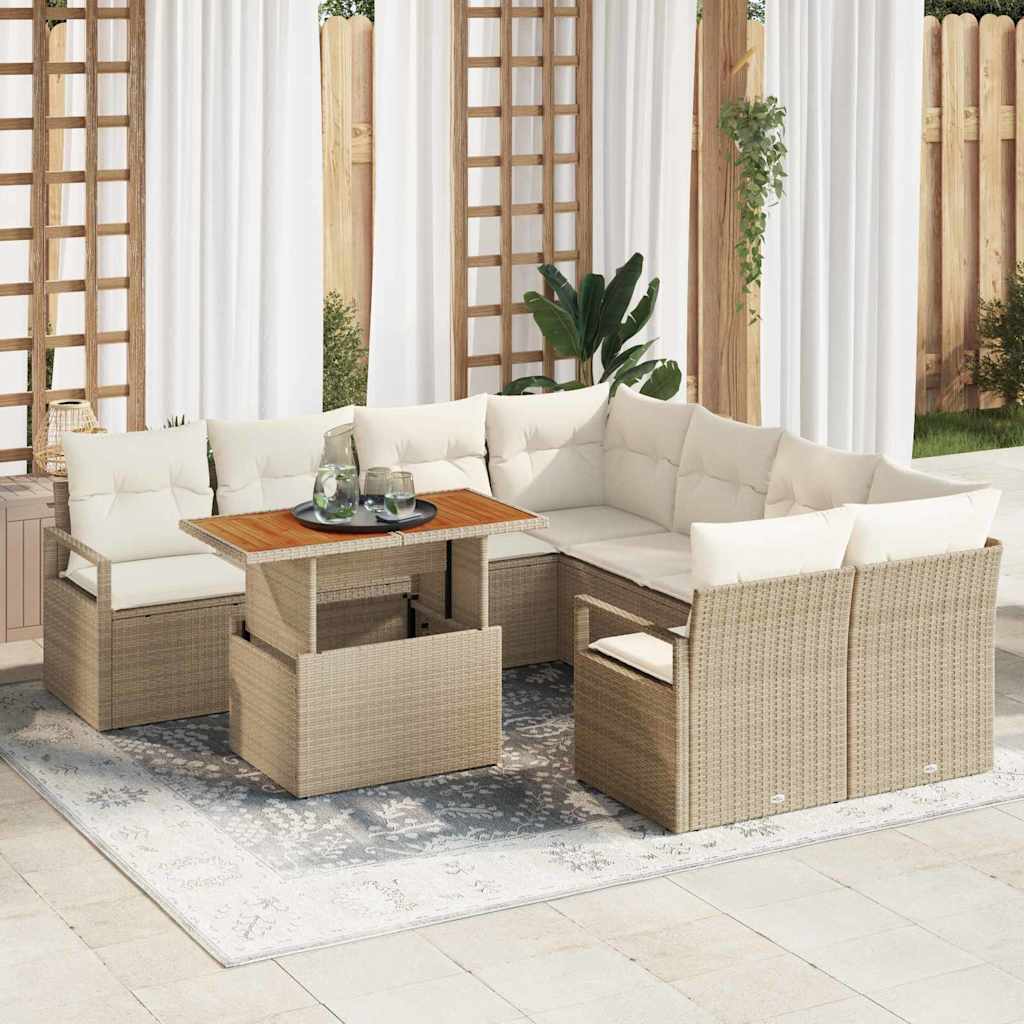 Tuin Eetset Met Kussen 9 Pcs