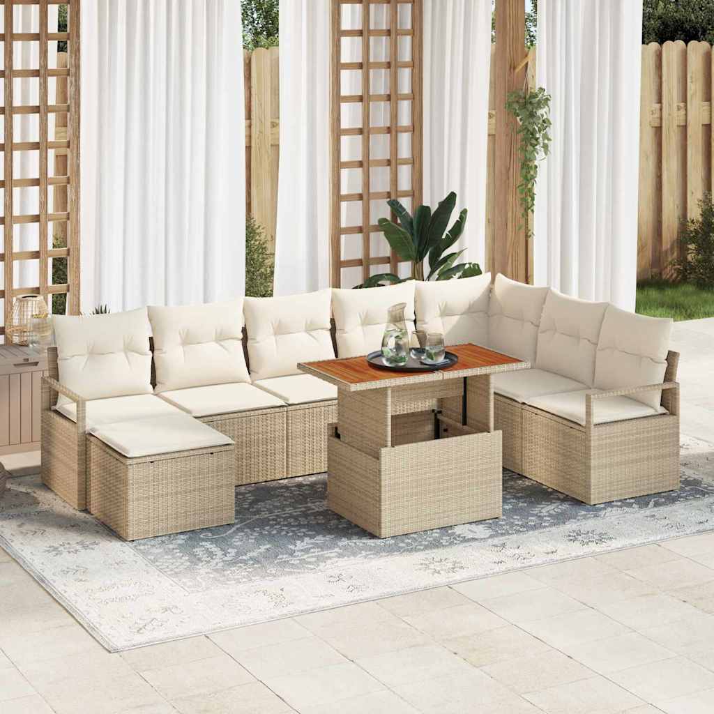 Tuin Sofa Set Met Kussen 9 Pcs
