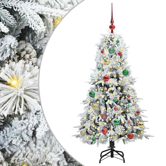 Kunstmatige Inklapbare Kerstboom Wit 150 cm PE en PVC