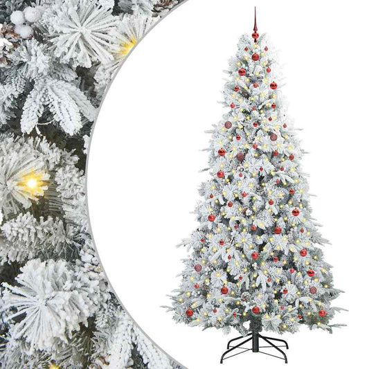 Kunstmatige Inklapbare Kerstboom Wit 240 cm PE en PVC