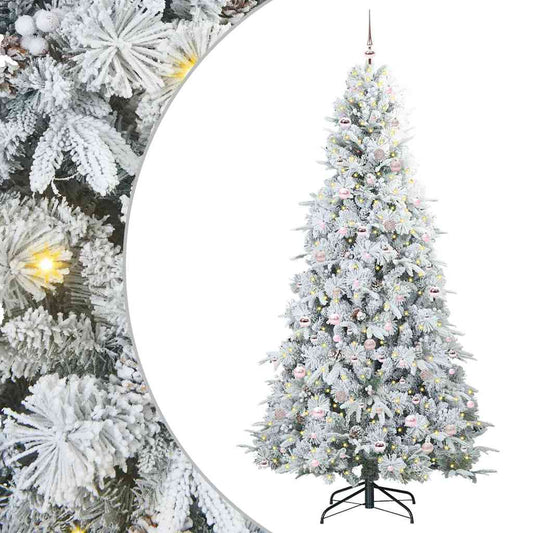Kunstmatige Inklapbare Kerstboom Wit 240 cm PE en PVC