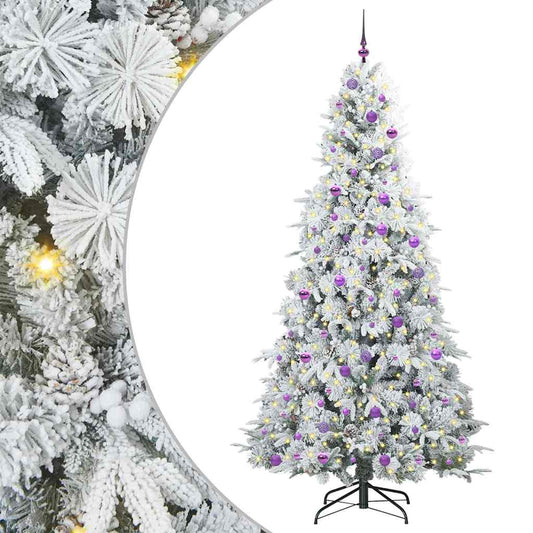 Kunstmatige Inklapbare Kerstboom Wit 240 cm PE en PVC