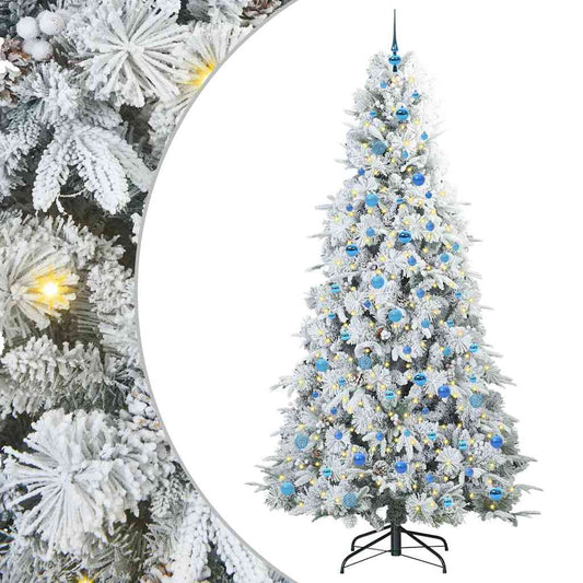 Kunstmatige Inklapbare Kerstboom Wit 240 cm PE en PVC