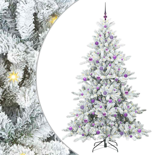 Kunstmatige Inklapbare Kerstboom met 300 LED Wit 210 cm PVC