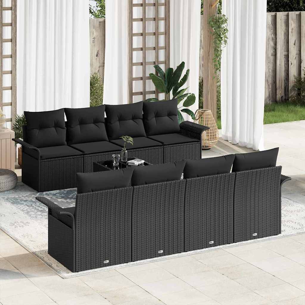 Tuin Sofa Set Met Kussen 9 Pcs En Crème Poly Rattan