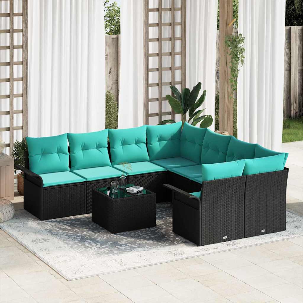 Tuin Sofa Set Met Kussen 9 Pcs Beige En Poly Rattan