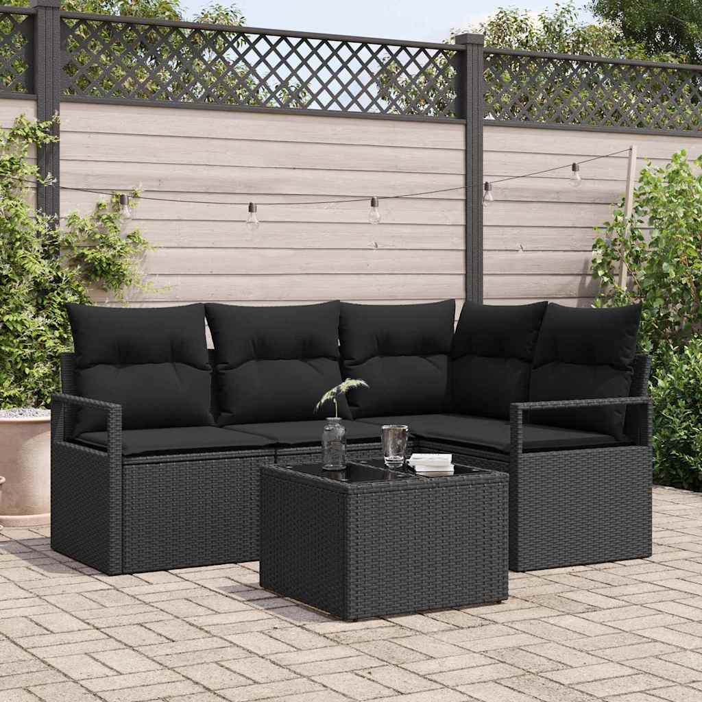Bankstel Met Kussen Met Opslag 4 Pcs En Crème Poly Rattan