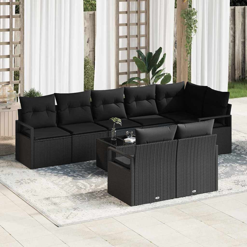 Tuinbankenset Met Kussen 8 Pcs Poly Rattan