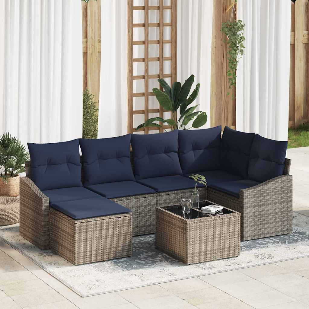 Bankstel Met Kussen 6 Pcs Poly Rattan