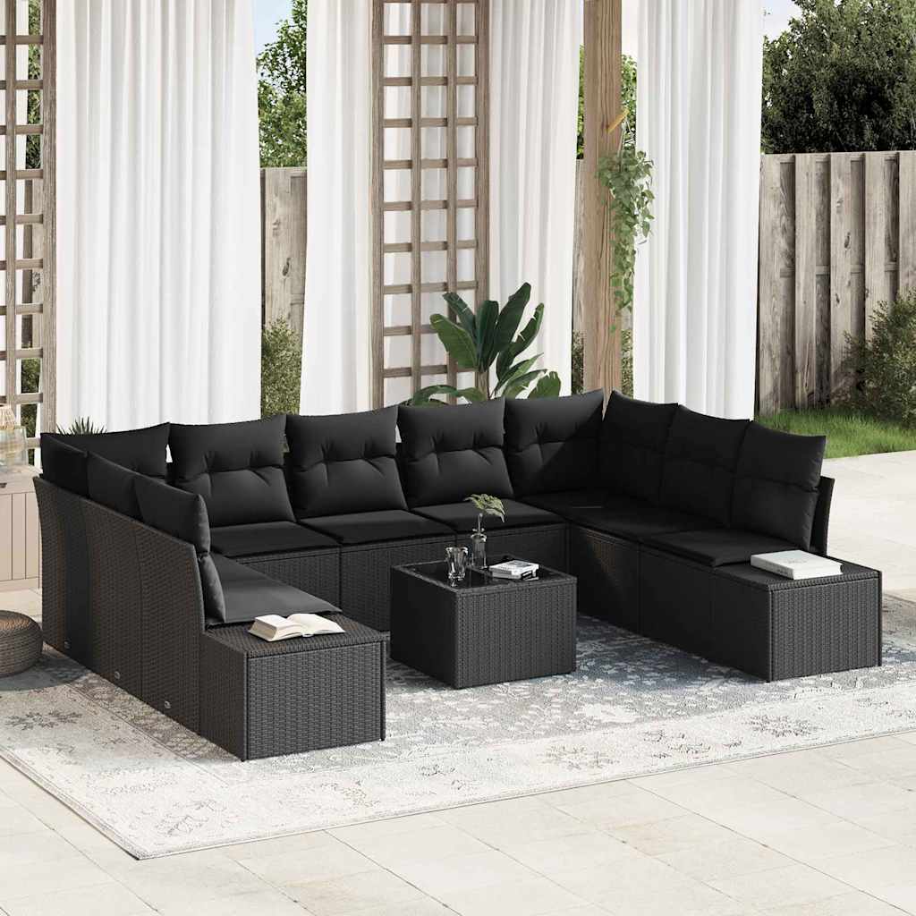 Tuinbankenset Met Kussen 9 Pcs En Crème Polyrattan