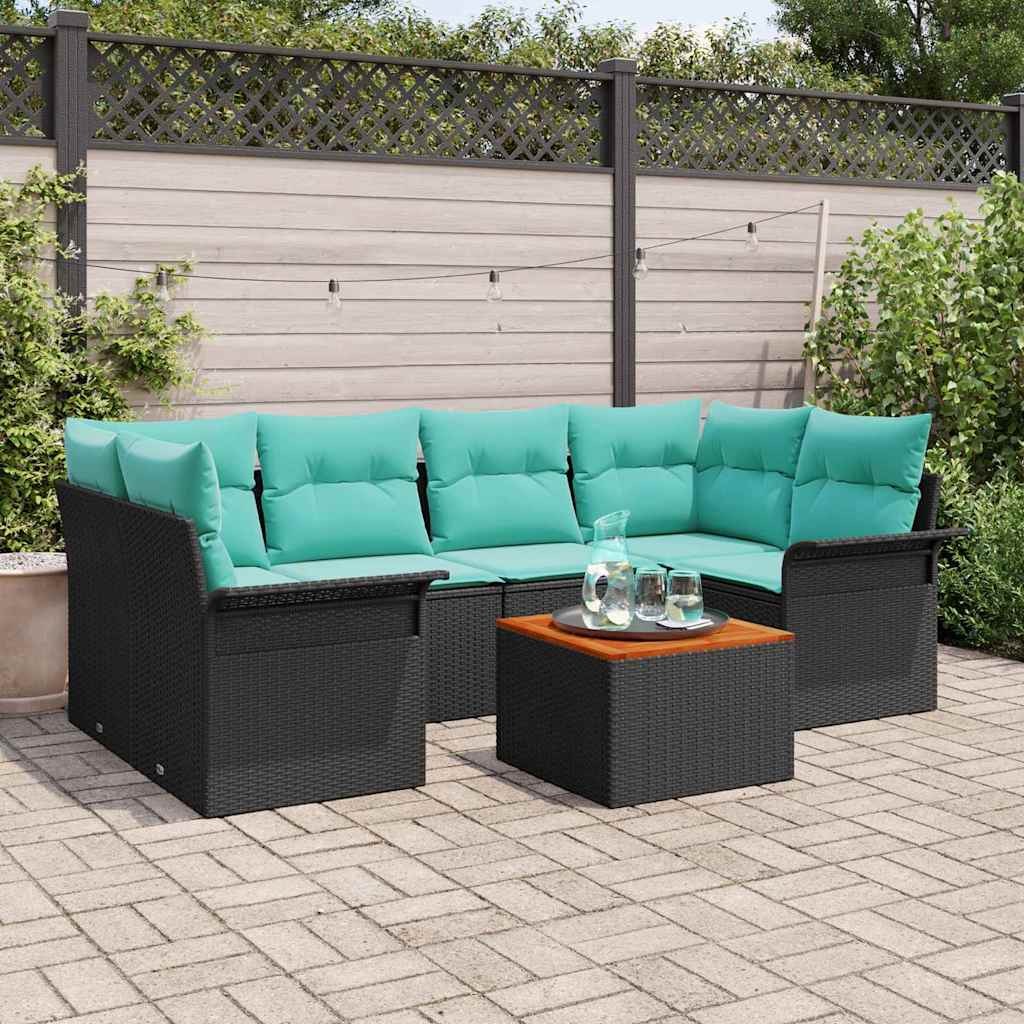 Tuinbankenset Met Opslag 7 Pcs Poly Rattan