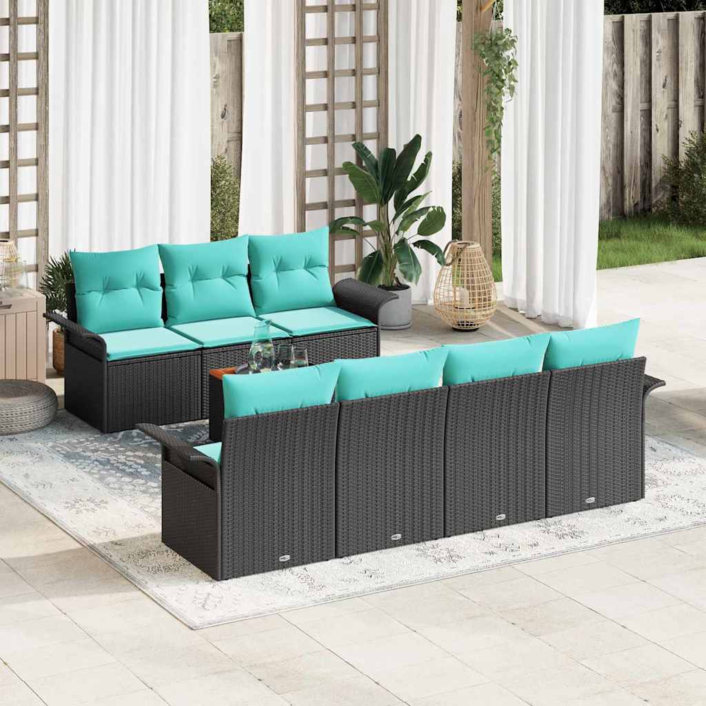 Tuinbankenset Met Opslag 8 Pcs Poly Rattan