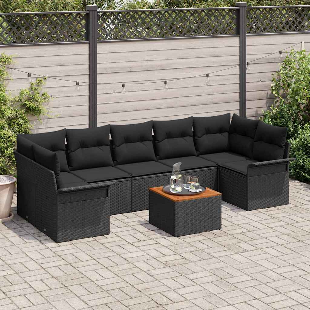 Tuinbankenset Met Opslag 8 Pcs En Crème Poly Rattan