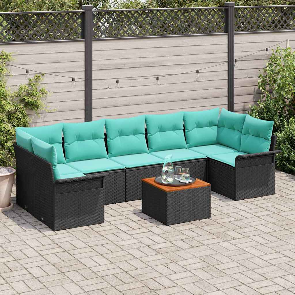 Tuinbankenset Met Opslag 8 Pcs Poly Rattan