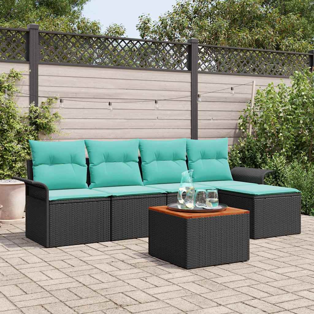 Tuinbankenset Met Opslag 6 Pcs Poly Rattan