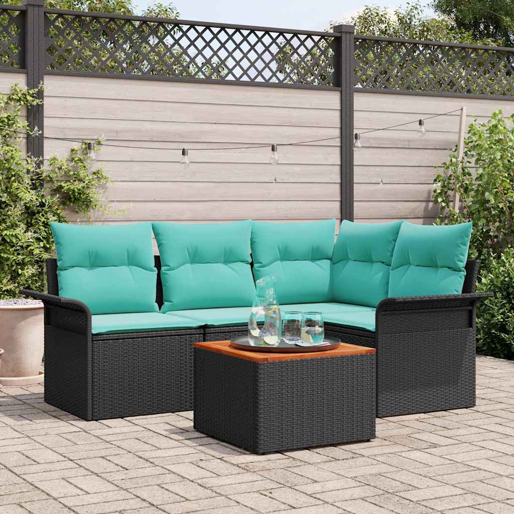 Tuinbankenset Met Opslag 5 Pcs Poly Rattan
